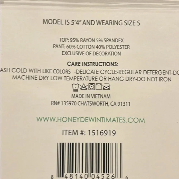 Honeydew Ladies' Embroidered Lounge Set 2-piece Medium - Picture 6 of 7